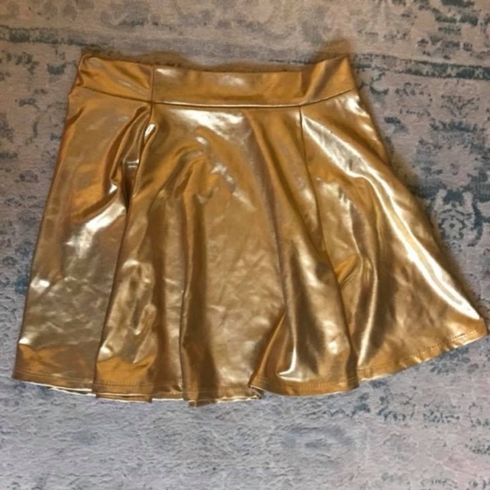 Gold metallic circle skirt